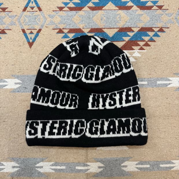 [OS] 히스테릭글래머 모노그램 로고 비니 블랙 