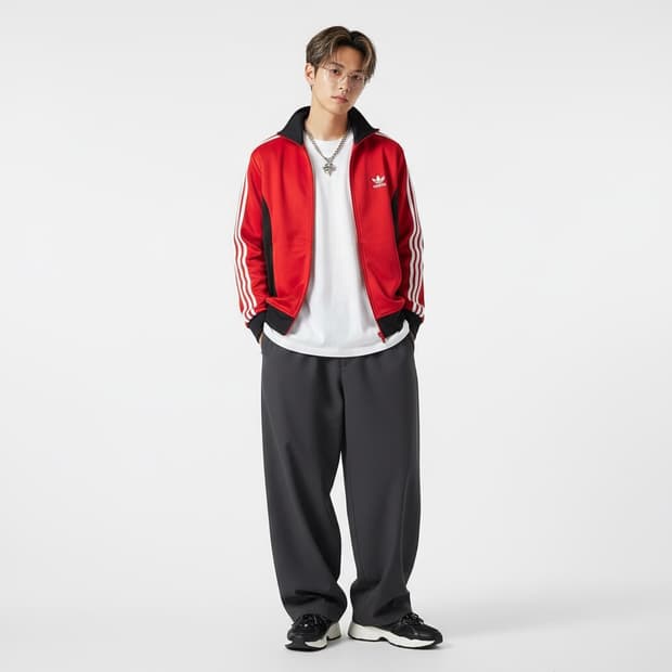 Adidas 아디다스 레드 유로파 트랙자켓 100 (스트릿)