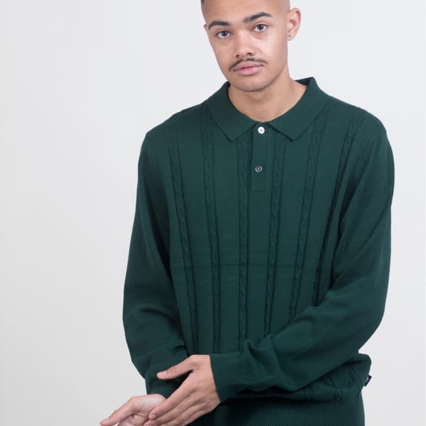 스투시 s 체인 폴로 니트