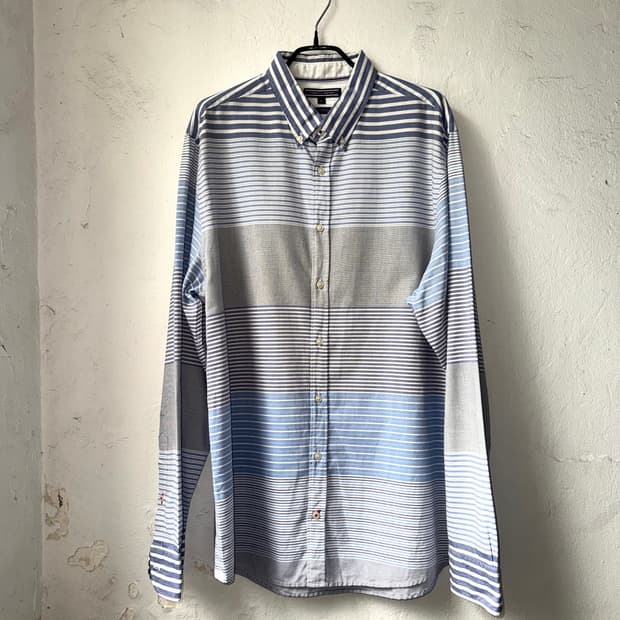 [XL]tommy hilfiger 타미힐피거 블루 스트라이프 셔츠