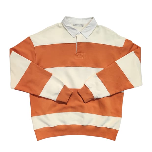 EXCONTAINER 오버사이즈 스트라이프 럭비티 (XL)