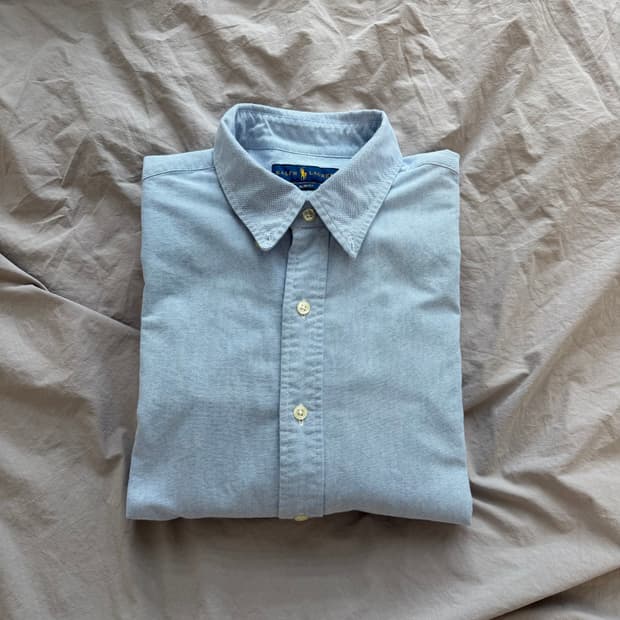 폴로 랄프로렌 블루 옥스포드 긴팔 셔츠 슬림핏 L