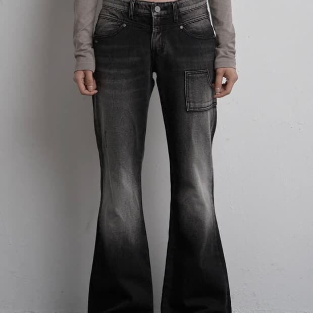 시너진 CARGO PAINTING DENIM PANTS BLACK M