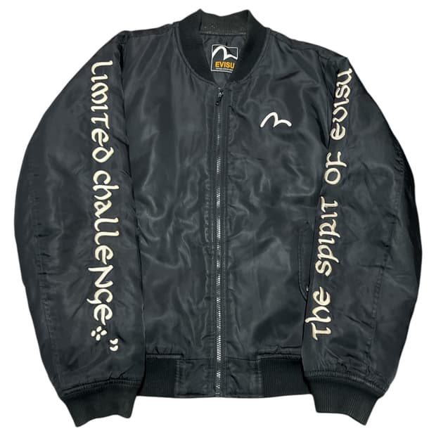 에비수 자수 레터링 항공 점퍼 블루종