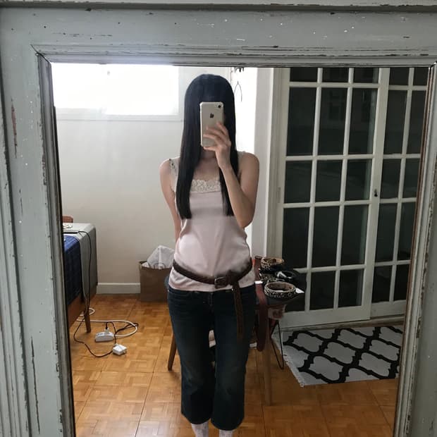 vintage denim cropped pants