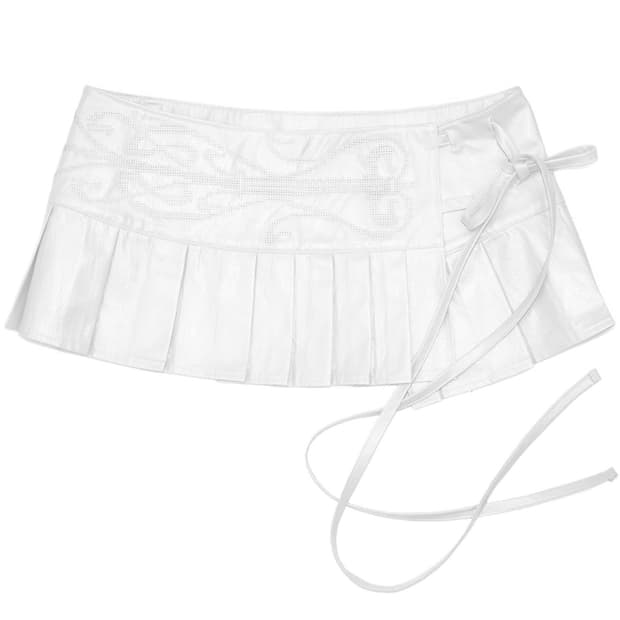 구함글/ 본네 Embroidered pleated skirt 화이트