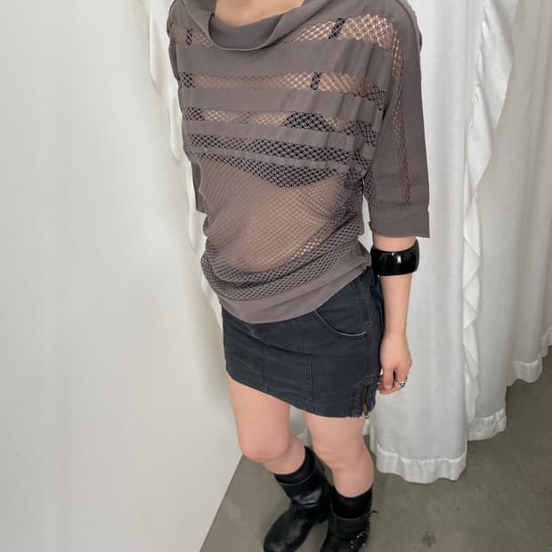 Issey Miyake APOC 메시 니팅 티셔츠