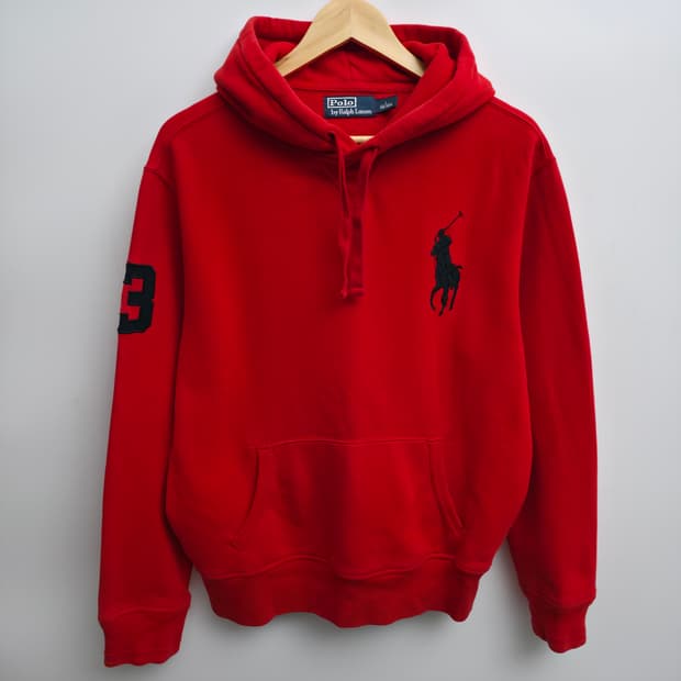 [L] 폴로 랄프로렌 레드 빅포니 후드티