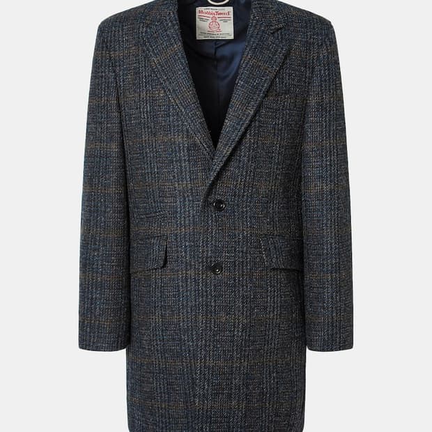 (새상품)빈폴 네이비 해리스트위드 싱글체스터 코트 105