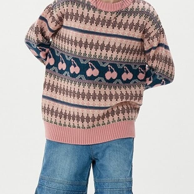 새) 키르시 체리 노르딕 니트 