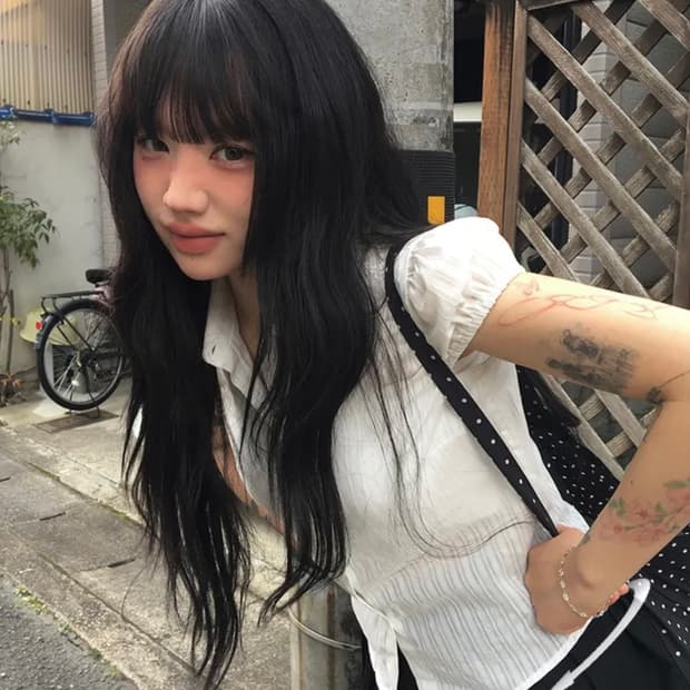 애니원모어 노리 캡소매 카라 블라우스 셔츠 화이트