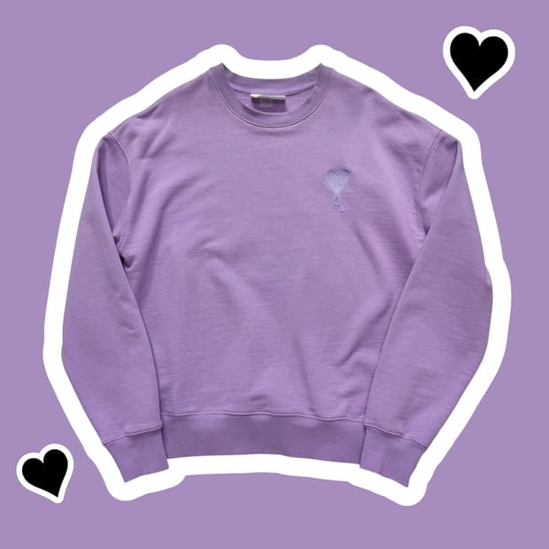 정품 아미 빅하트 라일락 맨투맨