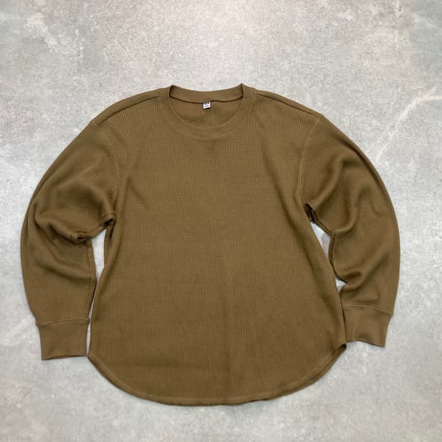 UNIQLO 유니클로 와플 크루넥 긴팔 셔츠