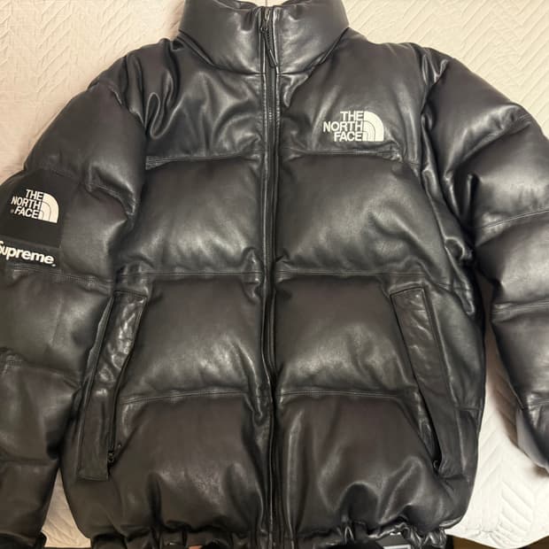 슈프림X노스페이스 레더 눕시 (XL)