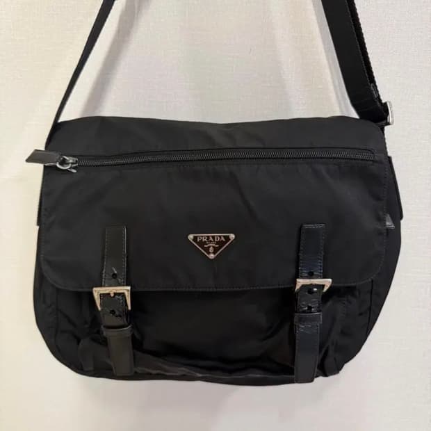 정품 프라다 블랙 포코노 나일론 원포켓 크로스백 메신저백 숄더백
