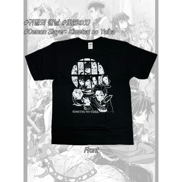 귀멸의 칼날 빈티지 오타쿠 티셔츠 점프샵 원화 일본 애니 기유 시노부