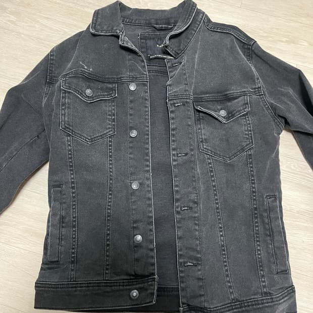 자라 흑청 데님 자켓