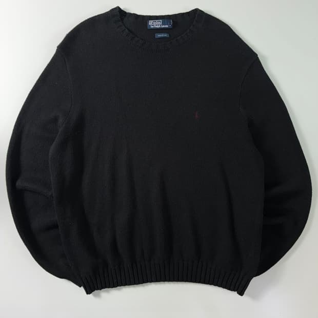 Polo 폴로 랄프로렌 90's 오버핏 블랙 라운드 니트