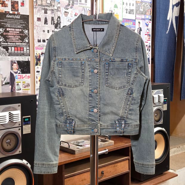 JPN 에스닉 스터드 포인트 데님 자켓
