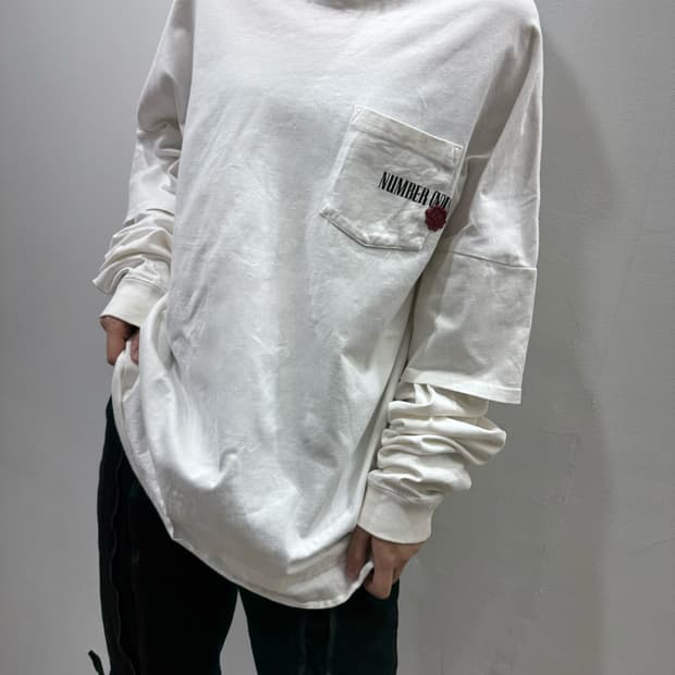 넘버나인 레이어드 로고 롱 슬리브