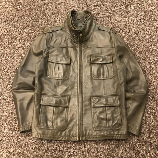 비욘드클로젯 양가죽 쿼드포켓 바이커 레더 가죽 자켓