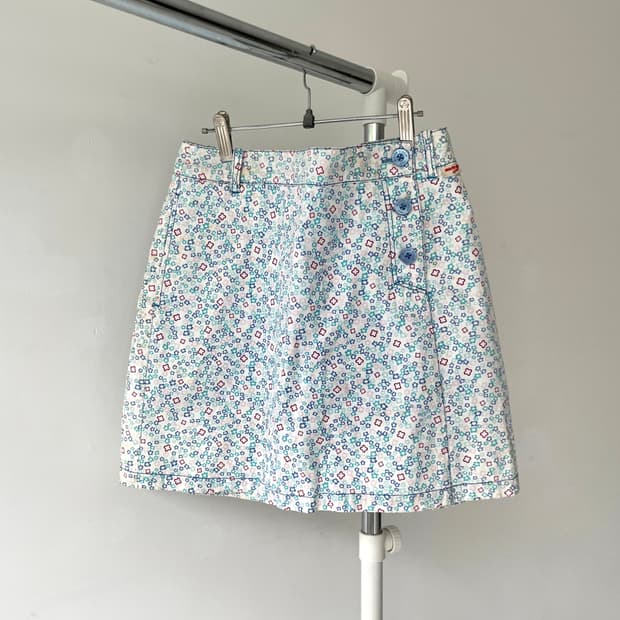 Marie claire floral button skirt