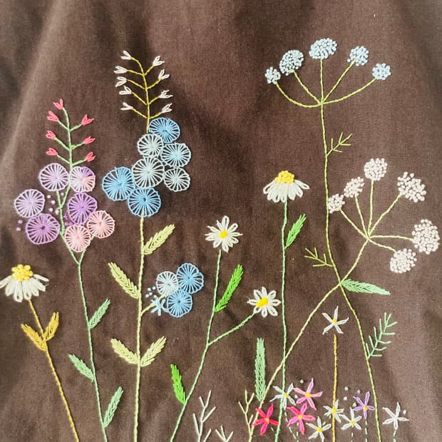 🌿 린넨 프랑스 자수 핸드메이드 토트백