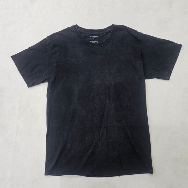 M 챔피온 블랙 코튼 반팔티 0316Y