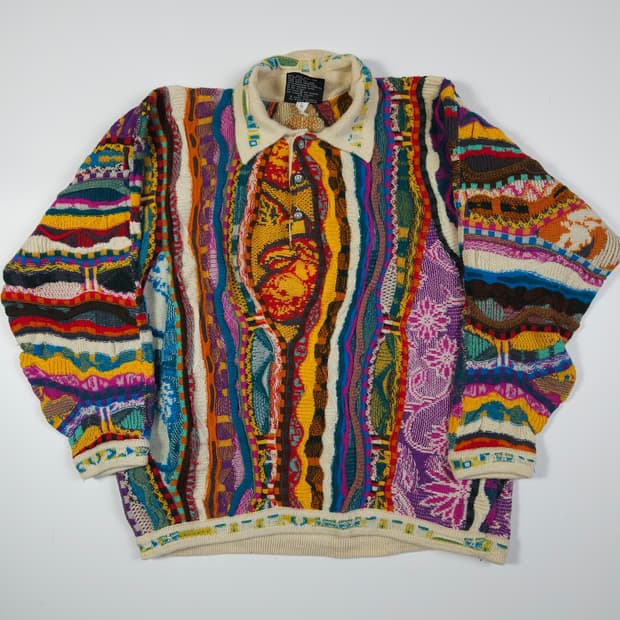 쿠지 카라 케이블 니트