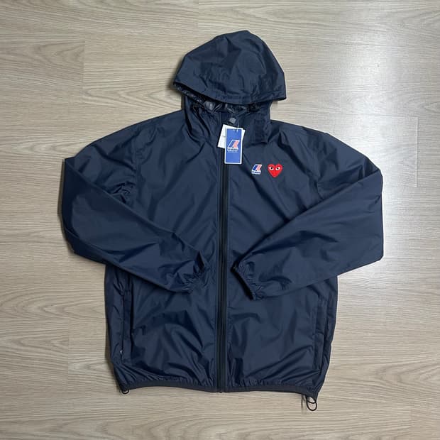 꼼데가르송 까웨 윈드 레인 자켓 네이비 XL