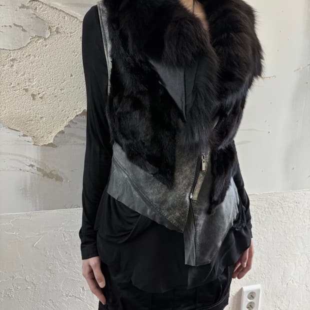 fox fur sheepskin vest