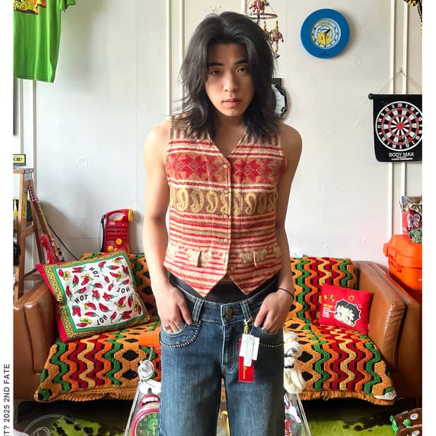 1980s KENZO Jeans Ethnic Pattern Vest