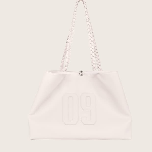 클리시어 09 넘버링 레더 백 핑크