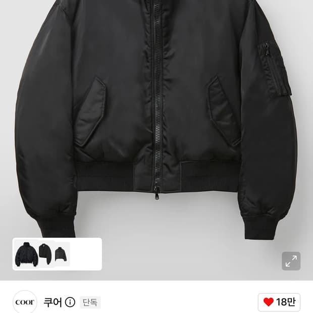 쿠어 스탠드 칼라 다운 패딩