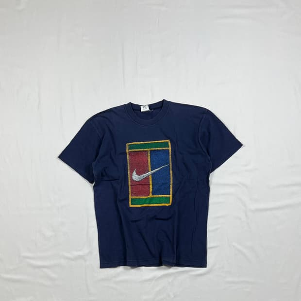 90‘s 나이키 nike 빅 테니스코트 스우시 반팔티셔츠