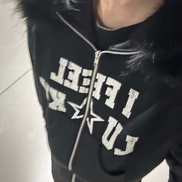 ifeelulucky fur hoodzipup
