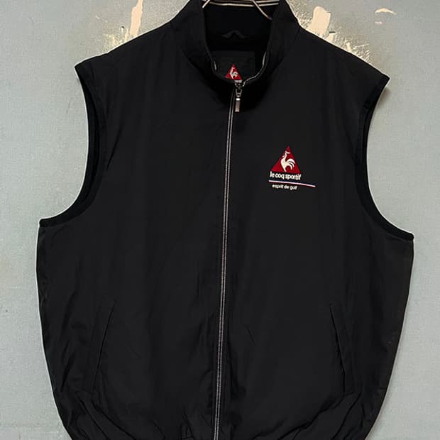 르꼬끄 골프 콜렉션 남자 조끼 춘추 블랙 집업 일본정품 3XL 115