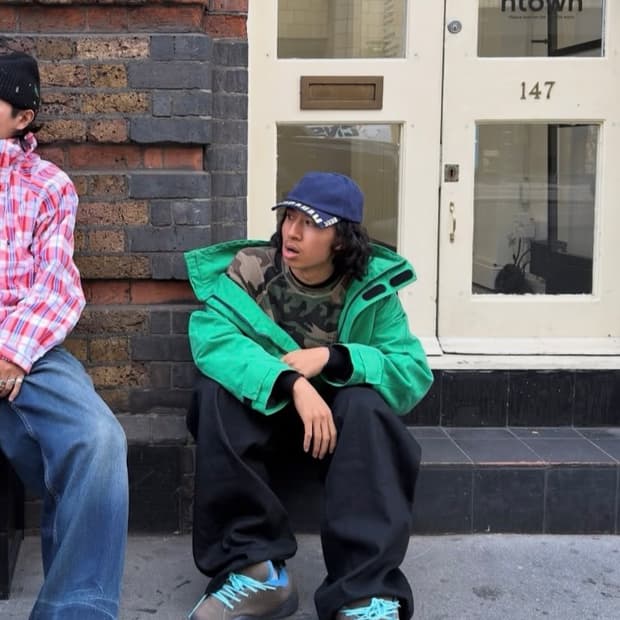 ABRAHAM 컷 로고 캡 네이비