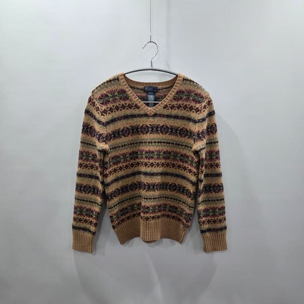 폴로랄프로렌 걸즈 페어아일 캐시미어 블랜드 브이넥 니트 M/10/12