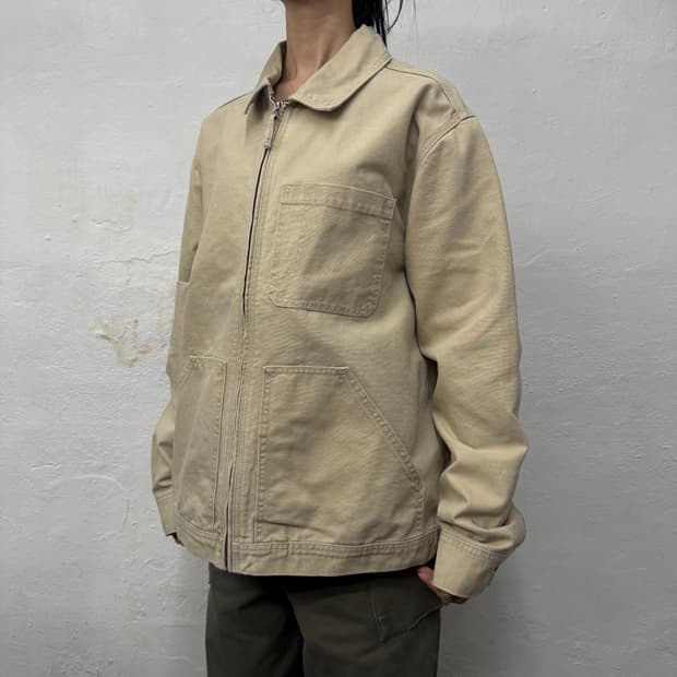 리바이스(Levi's) 아이보리컬러 코튼 캔버스 집업 워크 자켓