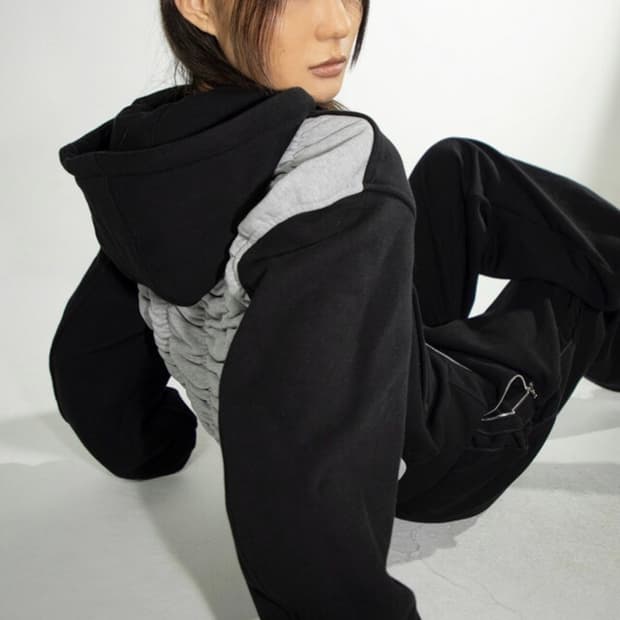 김미더영 셔링 후드집업