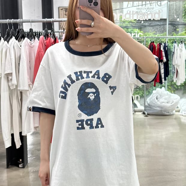 베이프 카모사루 스펠아웃 반팔 링거티 청계