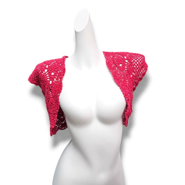 F Crochet Top 빈티지 스팽글 크로셰 볼레로