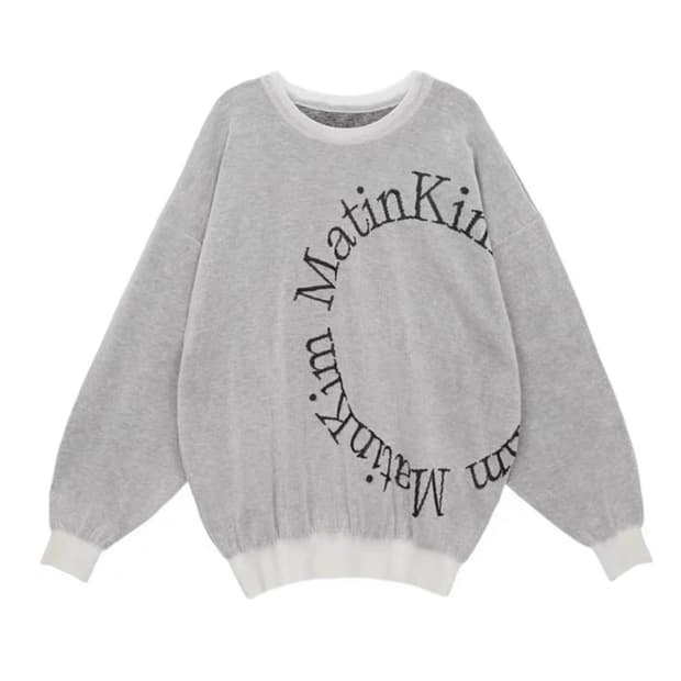 마뗑킴 오버핏 로고 니트