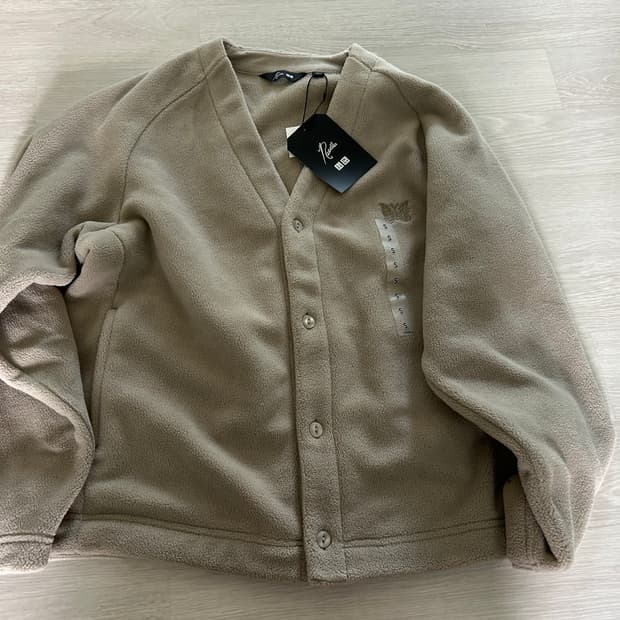 유니클로 니들스 플리스 오버사이즈 가디건 베이지 S사이즈