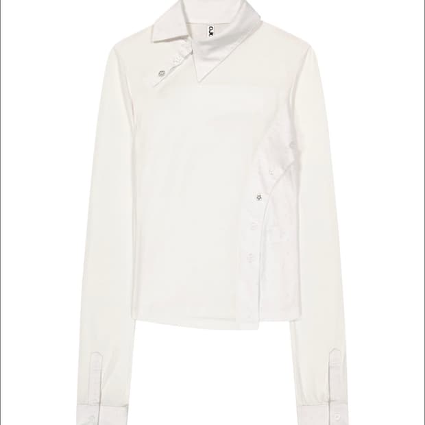 오호스 Starcut Jersey Collar Tee /Off White