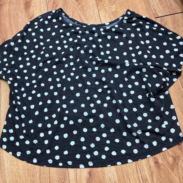 빈티지 모리걸 민트 dot 크로셰 티셔츠