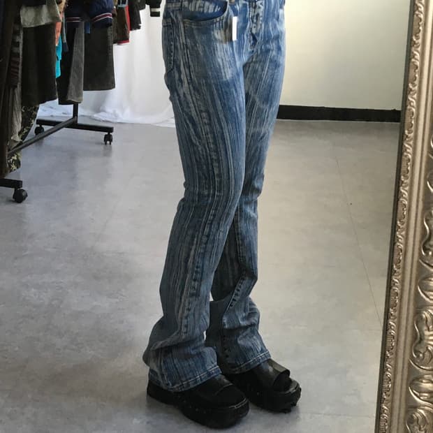 Pattern point denim pants