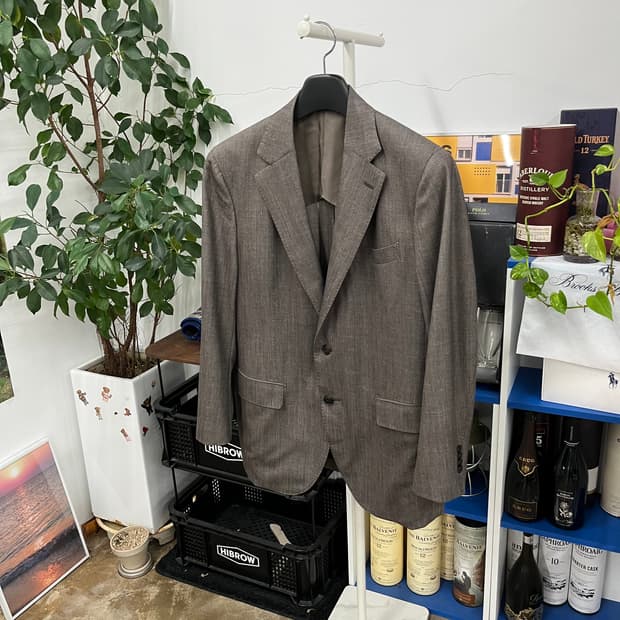 란스미어 로로피아나 2버튼 린넨/실크 블렌드 블레이져 48