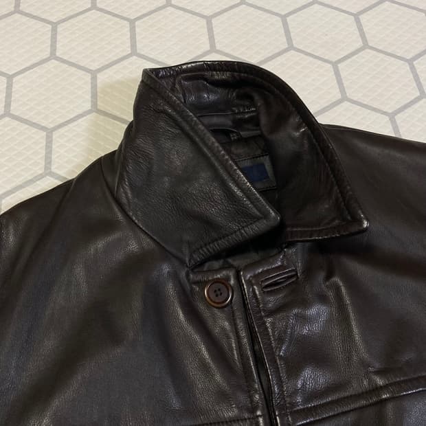 (M) 90s 갭 레더 카코트 다크 브라운 올드갭